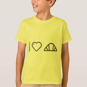 Camiseta Mim pães do Croissant do coração