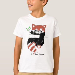 Camiseta Mim pandas vermelhas do coração