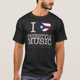 CAMISETA MIM PRETO DA MÚSICA DO ESTILO LIVRE DO CORAÇÃO