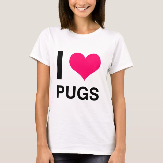 Camiseta Mim Pugs do coração (Frente)