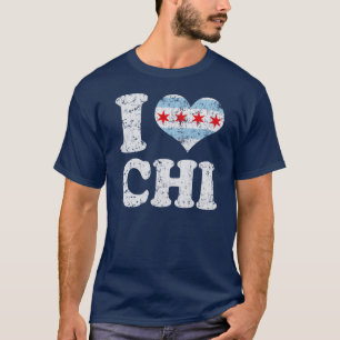 Camiseta Mim QUI da bandeira de Chicago do coração