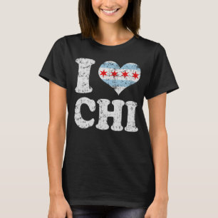 Camiseta Mim QUI da bandeira de Chicago do coração