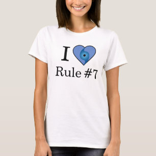 Camiseta Mim regra #7 do coração! Coração azul - vai Ta