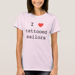 Camiseta Mim sailors. tattooed coração