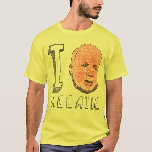 Camiseta Mim t-shirt de John McCain do coração (Frente)