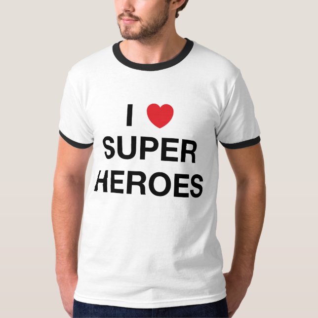 Camiseta MIM t-shirt dos SUPER-HERÓI do CORAÇÃO (Frente)