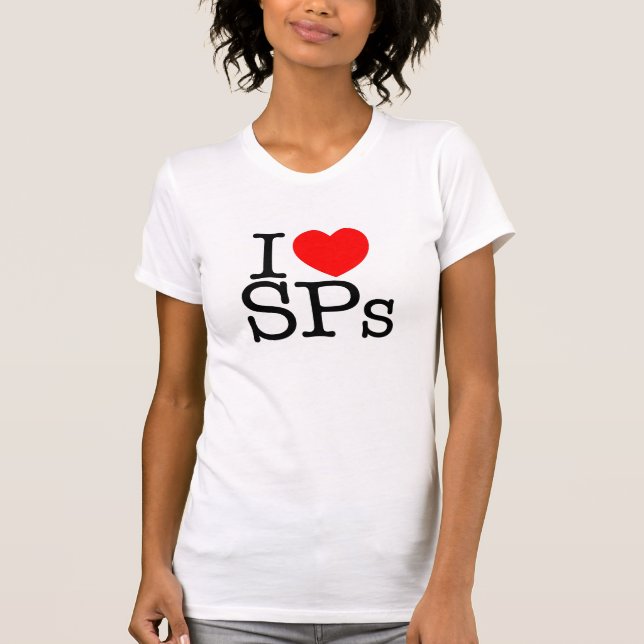 Camiseta Mim t-shirt fêmea leve do SPs do coração (Frente)