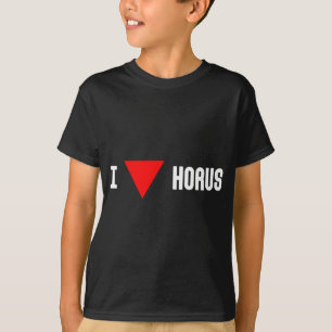 Camiseta Mim triângulo vermelho Horus (escuro)