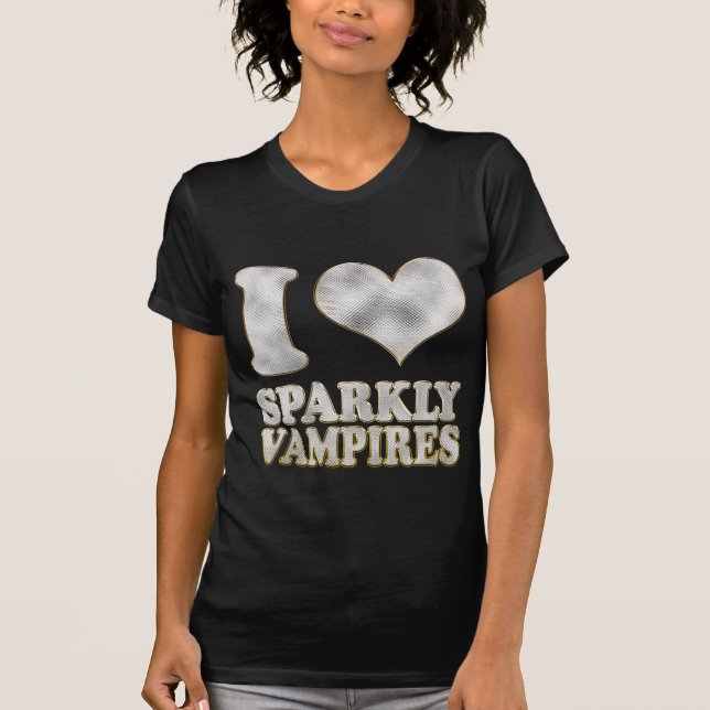 Camiseta Mim vampiros Sparkly do coração (Frente)