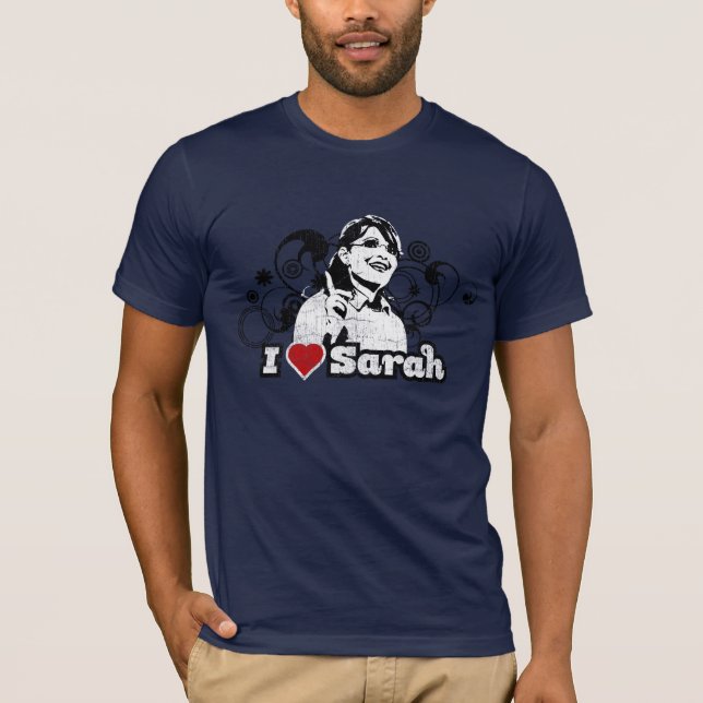 Camiseta Mim vermelho dos redemoinhos b/w de Sarah do (Frente)