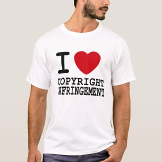Camiseta Mim violação dos direitos de autor do coração