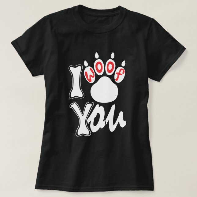 Camiseta Mim Woof você - t-shirt fêmea (Frente do Design)