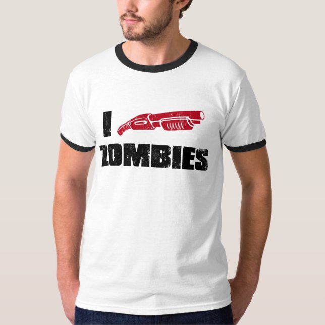 Camiseta mim zombis da espingarda (Frente)