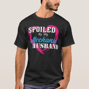 Camiseta Mimada Por Minha Esposa Mecânica Ou Husba Engraçad