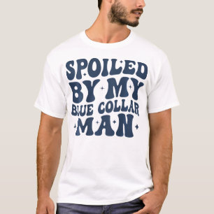 Camiseta Mimado Pela Minha Esposa Groovy, Homem De Colarinh