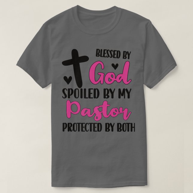 Camiseta Mimado pelo meu pastor, orgulhoso pastor, o seu ap (Frente do Design)