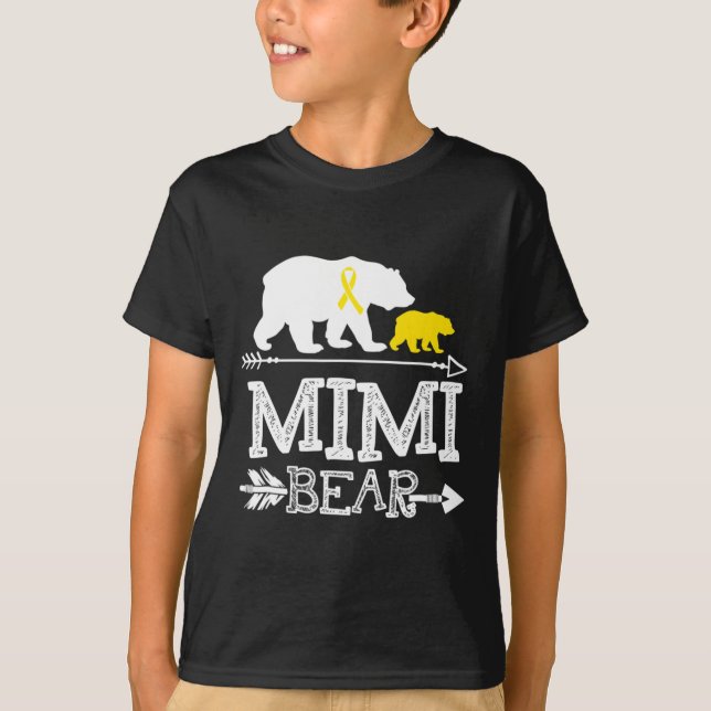 Camiseta Mimi Bear Cancer De Infância Mimi De Guerra (Frente)