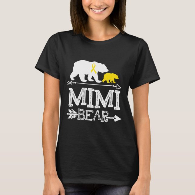 Camiseta Mimi Bear Cancer De Infância Mimi De Guerra (Frente)