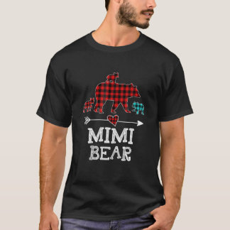 Camiseta Mimi Bear Christmas Pajama Red Xadrez Buffalo