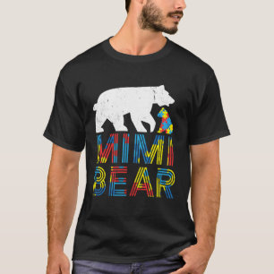 Camiseta Mimi Bear Conscientização do Autismo Orgulhoso Aut