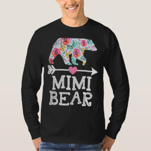 Camiseta Mimi Bear Mãe Vovó Dia de as mães Feliz Floral Ch