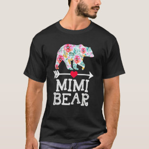 Camiseta Mimi Bear Mãe Vovó Dia de as mães Feliz Floral Ch