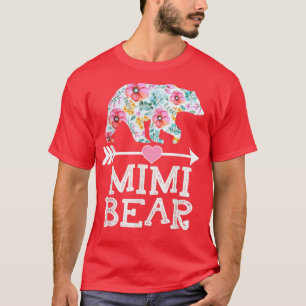 Camiseta Mimi Bear Shirt Floral Family Dia de as mães Gifes