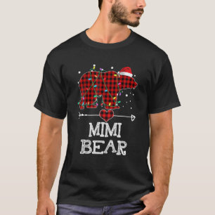Camiseta Mimi Bear, Xadrez Vermelho Buffalo Mimi Bear Pajam