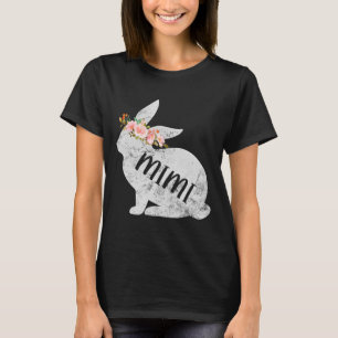 Camiseta Mimi Bunny Matching Family Floral Bunny Coelho Eas