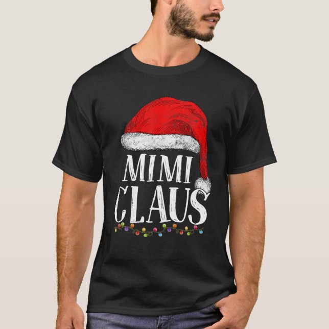 Camiseta Mimi Claus Christmas Funny Pajamas Grandma Santa C (Frente)