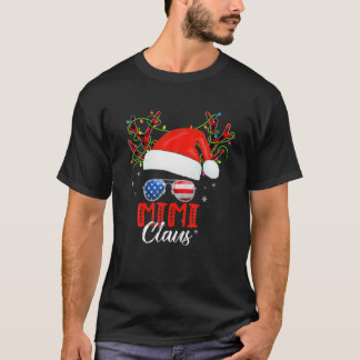 Camiseta Mimi Claus Reindeer Papais noeis Messy Bun Christm