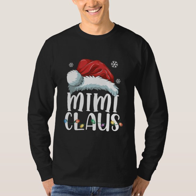 Camiseta Mimi Claus Shirt Christmas Pajama Family Matching (Frente)