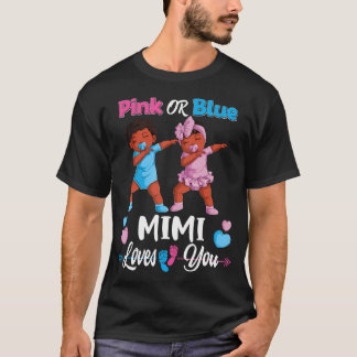 Camiseta Mimi Cor-De-Rosa Ou Azul Te Ama A Vovó Negra