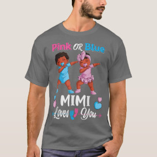 Camiseta Mimi Cor-De-Rosa Ou Azul Te Ama A Vovó Negra