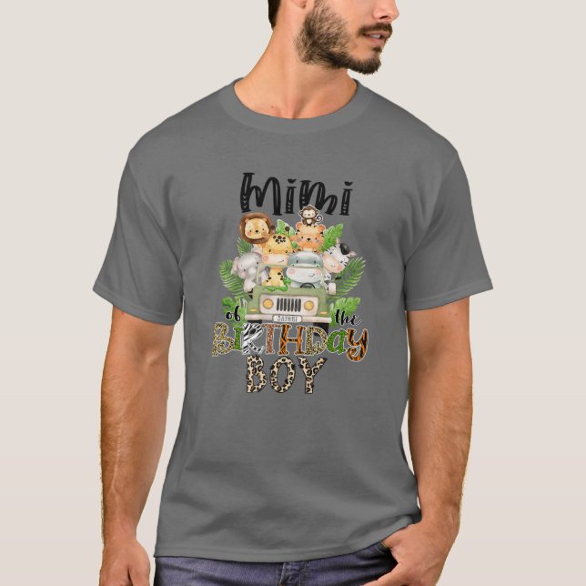 Camiseta Mimi Da Família Selva Zoo Safari, Garoto De Aniver (Frente)