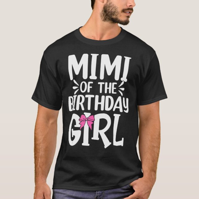 Camiseta Mimi Da Garota De Aniversário, Matriz De Famílias  (Frente)