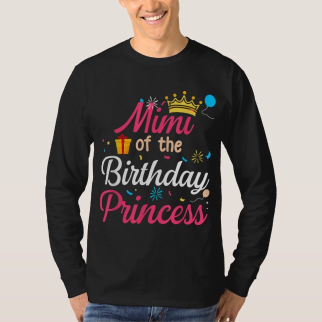 Camiseta Mimi Da Princesa De Aniversário, Bonita Mãe (Frente)