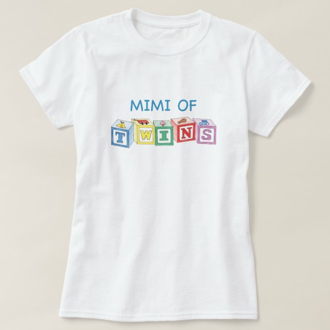 Camiseta Mimi de blocos dos gêmeos (Frente do Design)