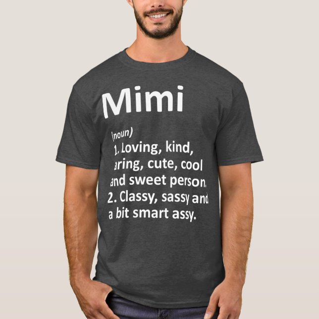 Camiseta MIMI Definição Nome Personalizado Funny Birthday (Frente)