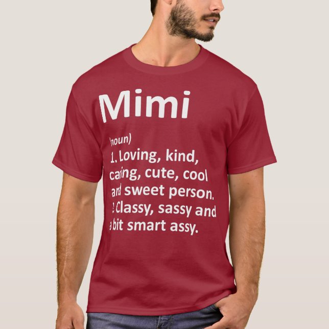 Camiseta MIMI Definição Nome Personalizado Funny Birthday (Frente)