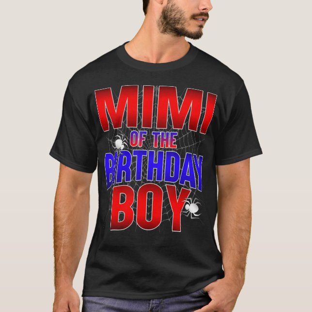Camiseta Mimi Do Aniversário Garoto Costume Spider Bday P (Frente)