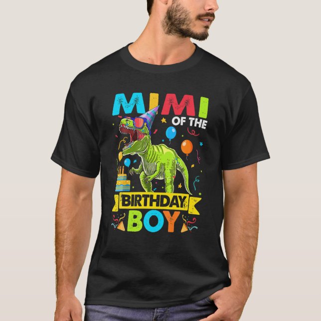 Camiseta Mimi Do Aniversário Rex Dinosaur (Frente)