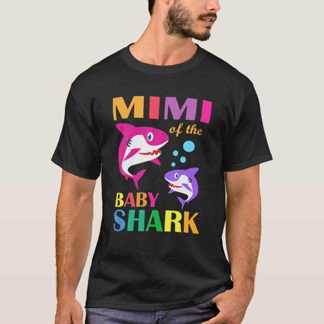 Camiseta Mimi Do Bebê Aniversário Tubarão Mimi Tubarão Mãe' (Frente)