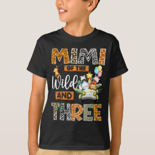 Camiseta Mimi do Selvagem e Três Meninos de 3º Aniversário