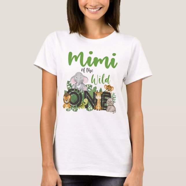Camiseta Mimi dos Animais Selvagens de Um Safari (Frente)