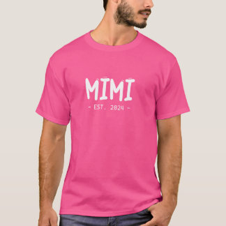 Camiseta Mimi Est 2024 Lola Dia da Mãe Nova Grávida Vovó
