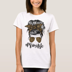 Camiseta Mimi Life Hair Bandana Óculos Leopardo Mira