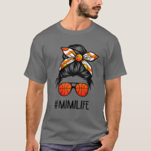 Camiseta Mimi Life Messy Hair Bun Basball da Mãe