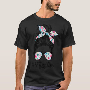 Camiseta Mimi Life Messy Hair Bun Women Dia de as mães 1