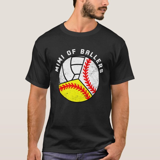 Camiseta Mimi Of Ballers Baseball Softball Volleyball Mimi (Frente)